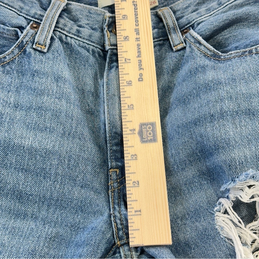 Levi’s 94 Baggy Distressed Jeans High Rise Raw Hem W26 - Picture 11 of 11